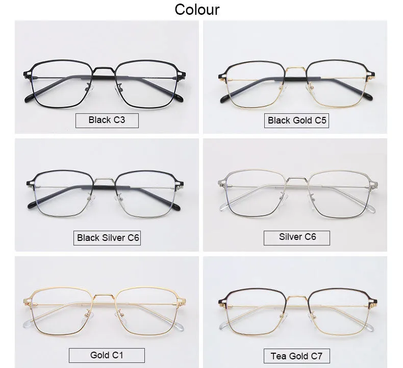 Hotony Unisex Full Rim  Square Alloy Frame Eyeglasses 5006