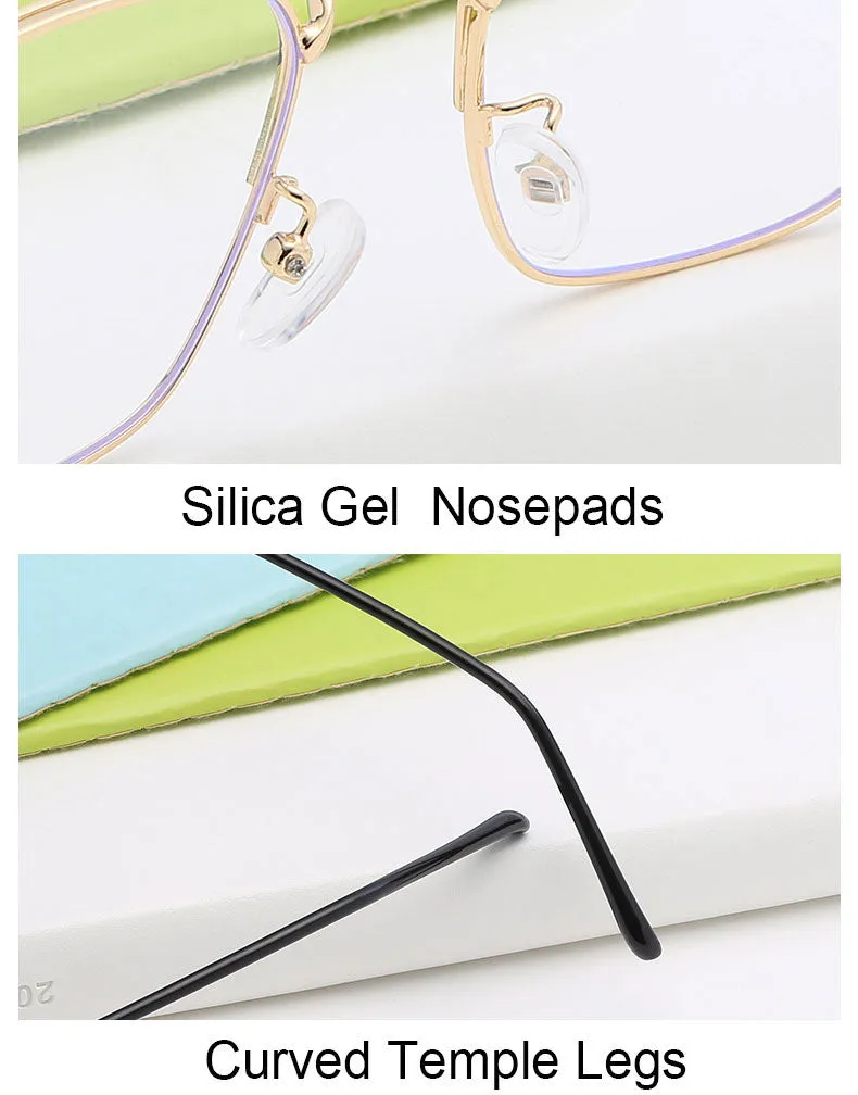 Hotony Unisex Full Rim  Square Alloy Frame Eyeglasses 5006