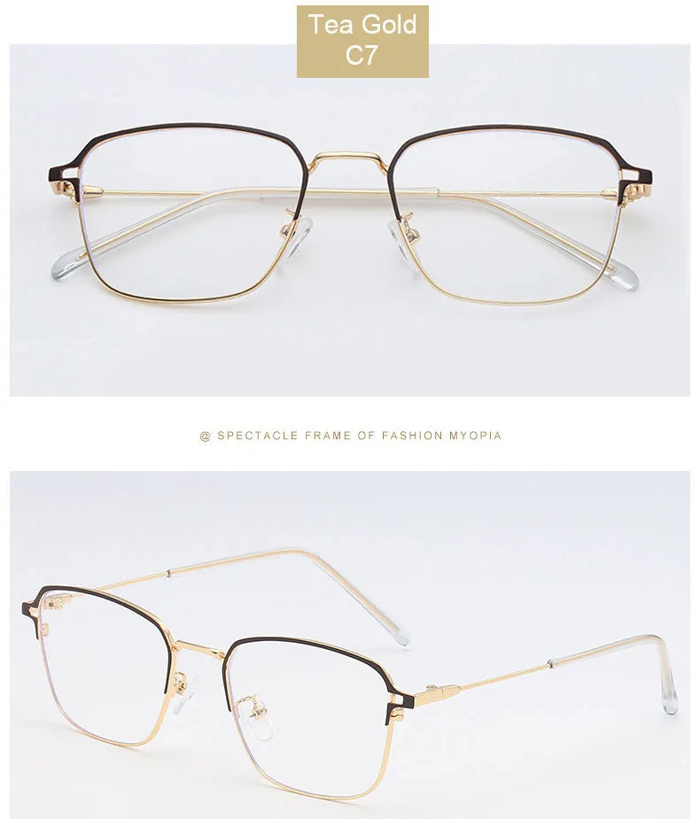 Hotony Unisex Full Rim  Square Alloy Frame Eyeglasses 5006