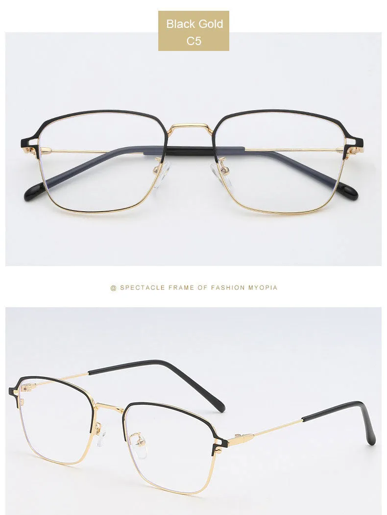 Hotony Unisex Full Rim  Square Alloy Frame Eyeglasses 5006