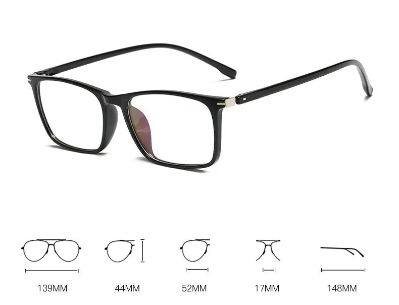 Hotony Unisex Full Rim Square TR 90 Frame Eyeglasses 11772