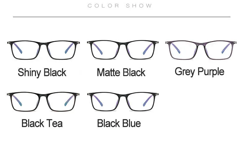 Hotony Unisex Full Rim Square TR 90 Frame Eyeglasses 11772