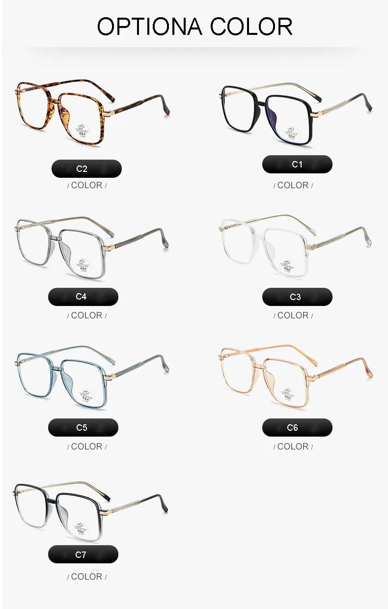 Hotony Unisex Full Rim Square TR 90 Resin Frame Eyeglasses 8877