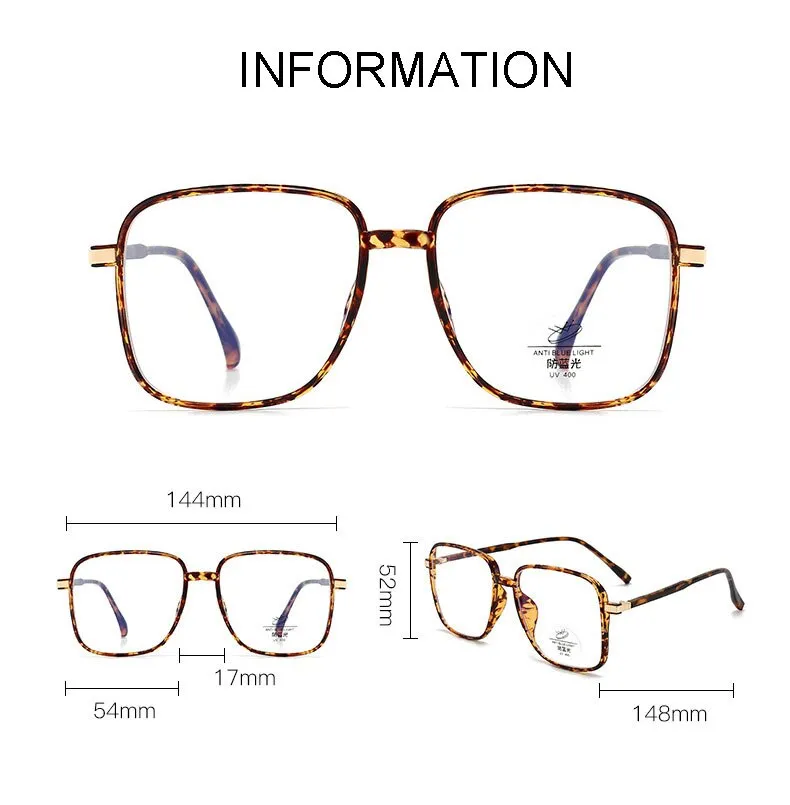 Hotony Unisex Full Rim Square TR 90 Resin Frame Eyeglasses 8877