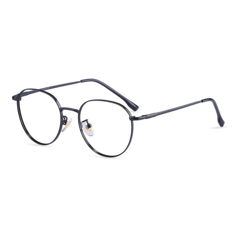 Hotony Unisex Full Rim Titanium Alloy Polygonal Frame Eyeglasses 80047