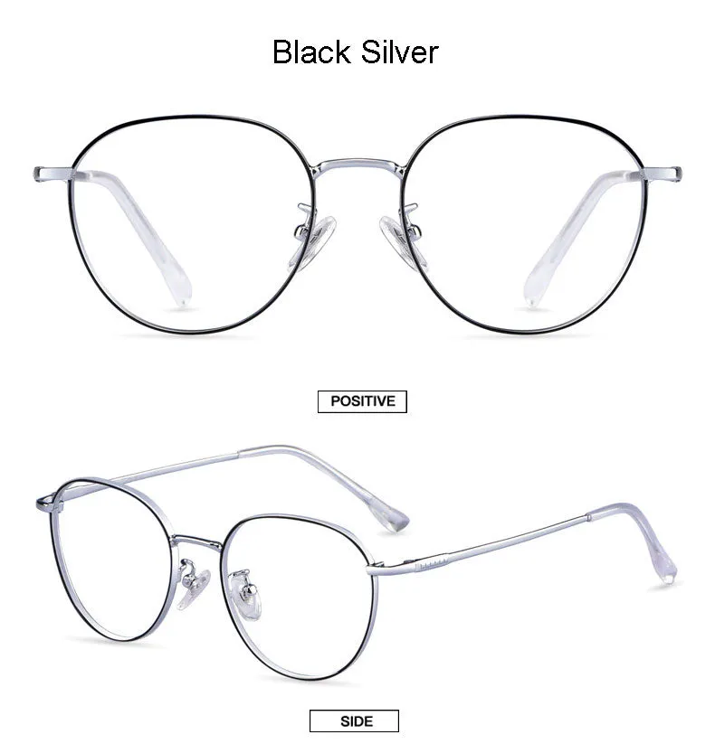 Hotony Unisex Full Rim Titanium Alloy Polygonal Frame Eyeglasses 80047