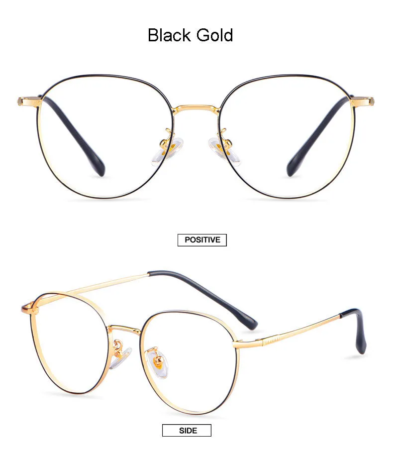 Hotony Unisex Full Rim Titanium Alloy Polygonal Frame Eyeglasses 80047