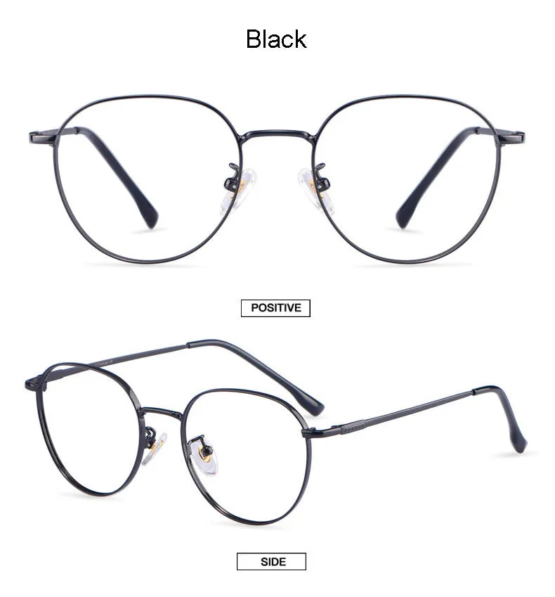 Hotony Unisex Full Rim Titanium Alloy Polygonal Frame Eyeglasses 80047