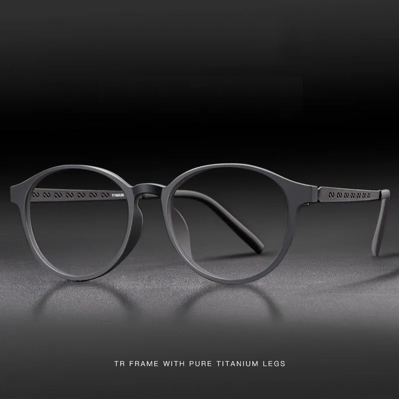 Hotony Unisex Full Rim TR 90 Resin Titantium Temple Frame Eyeglasses 8868