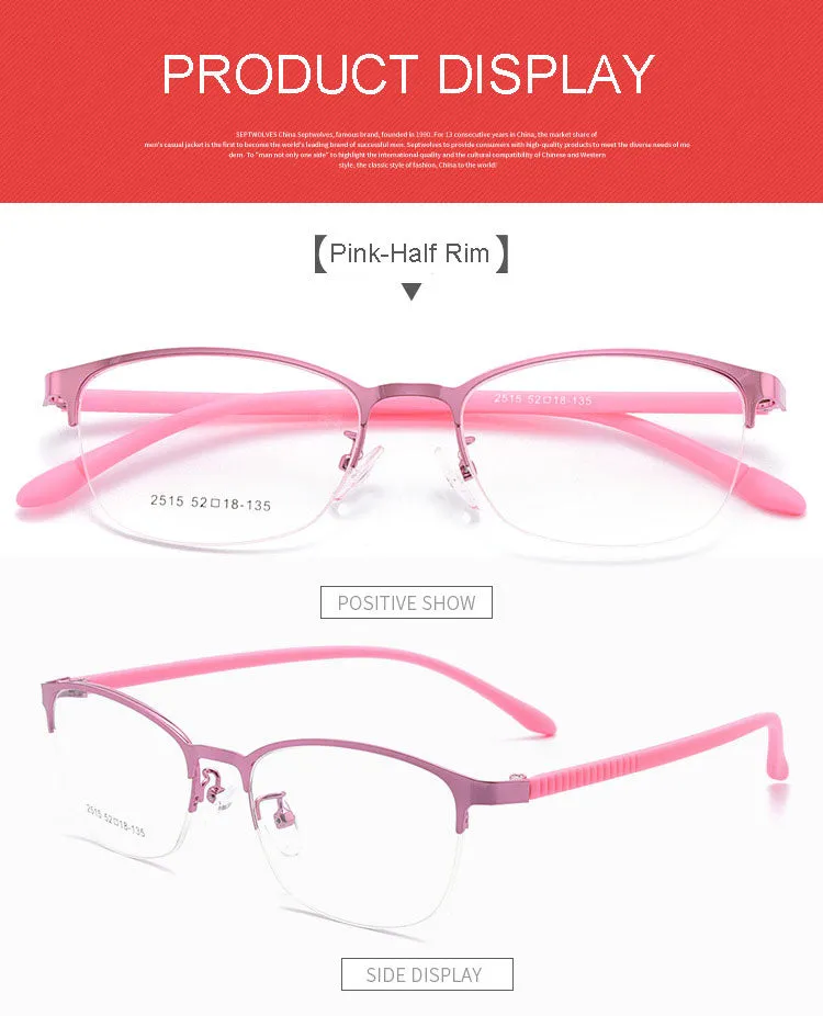 Hotony Unisex Full/Semi Rim Alloy Frame Eyeglasses 2516