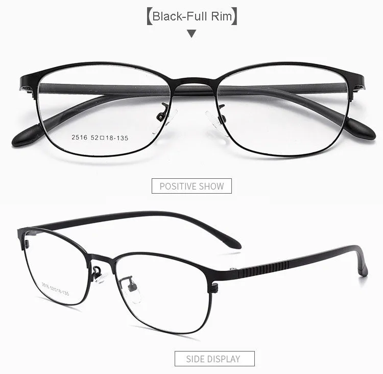 Hotony Unisex Full/Semi Rim Alloy Frame Eyeglasses 2516