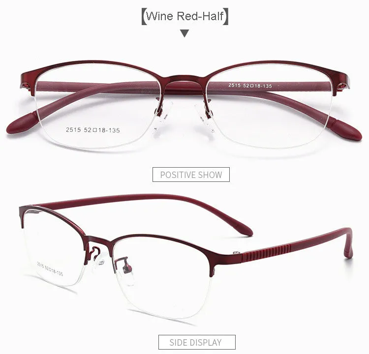 Hotony Unisex Full/Semi Rim Alloy Frame Eyeglasses 2516