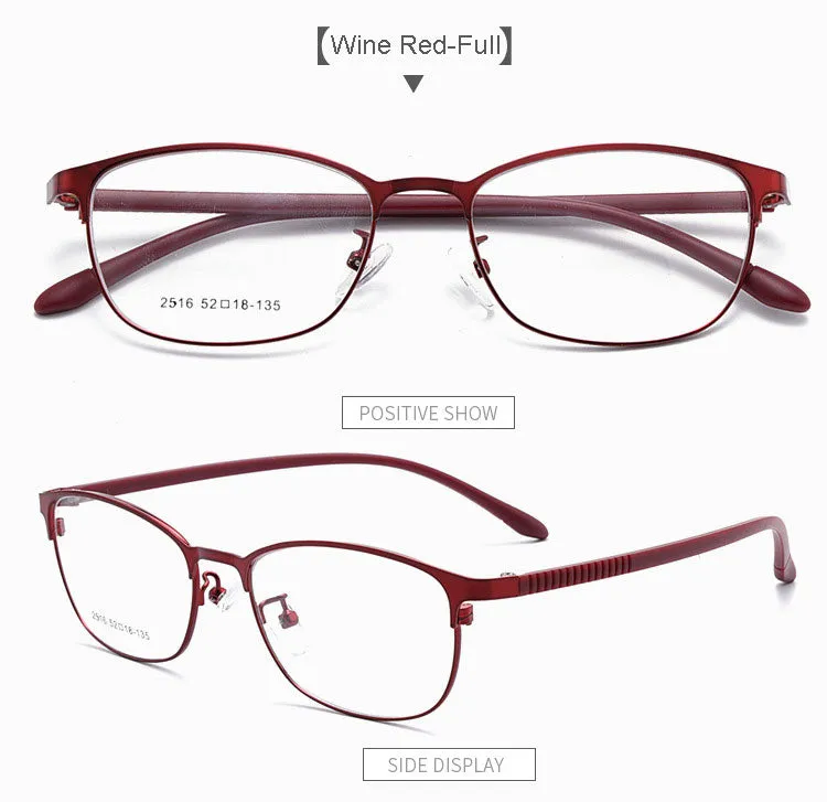 Hotony Unisex Full/Semi Rim Alloy Frame Eyeglasses 2516