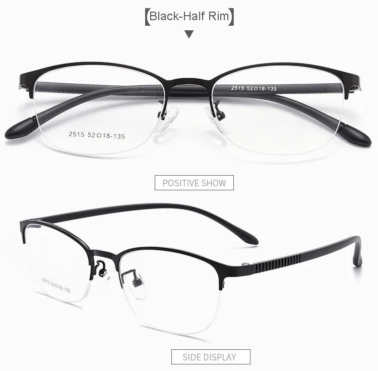 Hotony Unisex Full/Semi Rim Alloy Frame Eyeglasses 2516