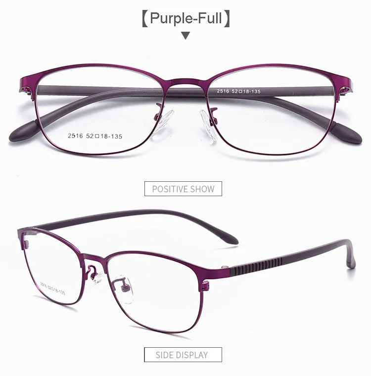 Hotony Unisex Full/Semi Rim Alloy Frame Eyeglasses 2516