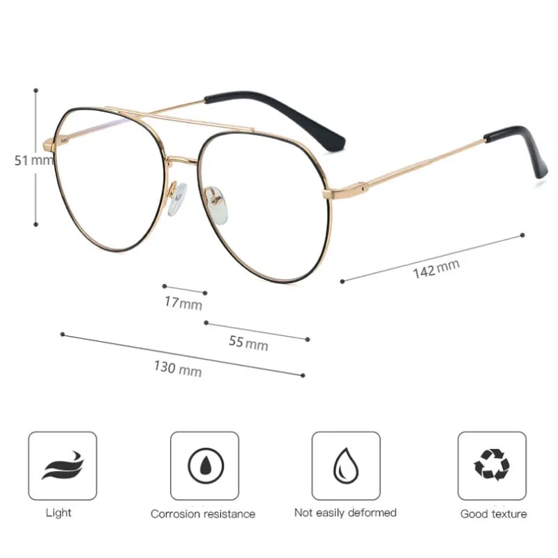 Hotony Women's Full Rim Aviator Alloy Frame Eyeglasses 95852