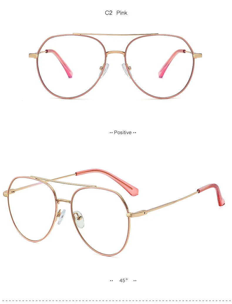 Hotony Women's Full Rim Aviator Alloy Frame Eyeglasses 95852