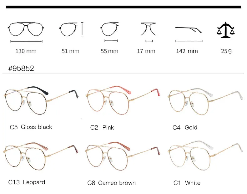 Hotony Women's Full Rim Aviator Alloy Frame Eyeglasses 95852
