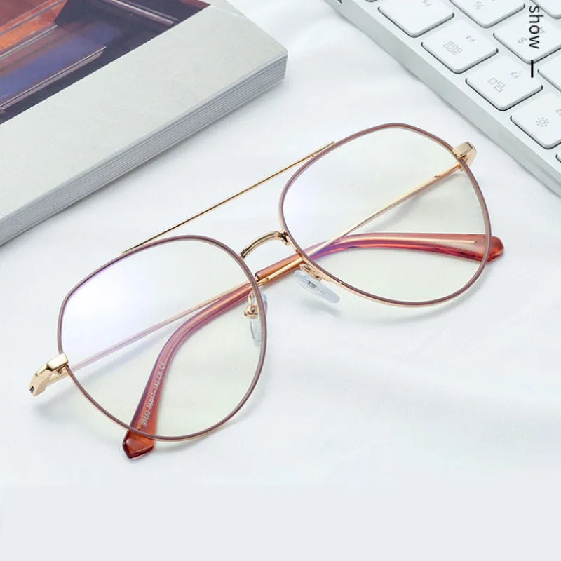 Hotony Women's Full Rim Aviator Alloy Frame Eyeglasses 95852