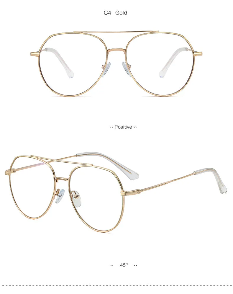 Hotony Women's Full Rim Aviator Alloy Frame Eyeglasses 95852