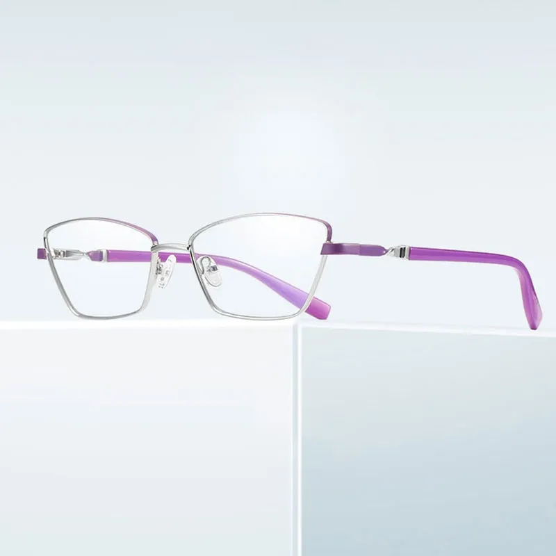 Hotony Women's Full Rim Cat Eye Alloy Front Frame Eyeglasses 3012
