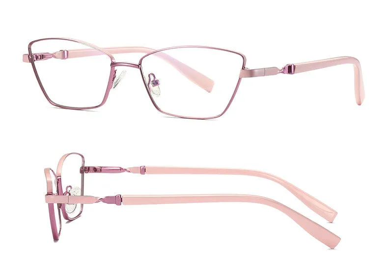 Hotony Women's Full Rim Cat Eye Alloy Front Frame Eyeglasses 3012