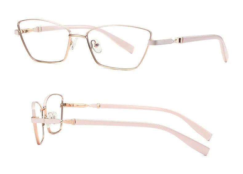 Hotony Women's Full Rim Cat Eye Alloy Front Frame Eyeglasses 3012