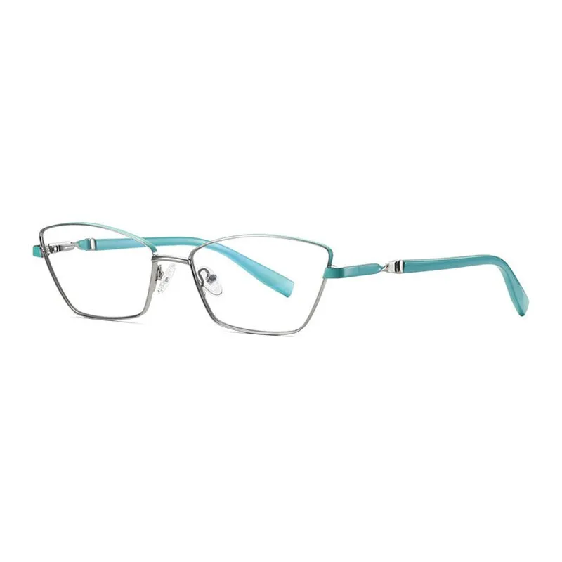 Hotony Women's Full Rim Cat Eye Alloy Front Frame Eyeglasses 3012