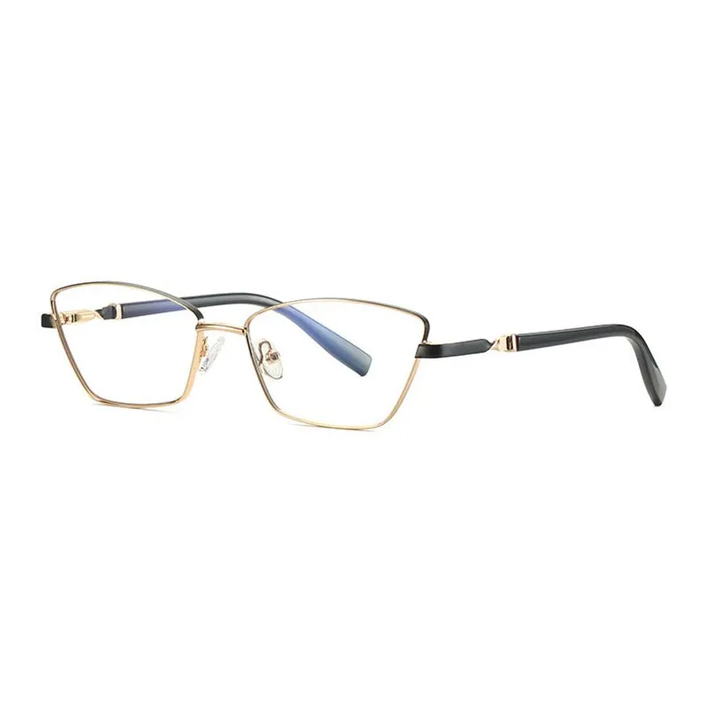 Hotony Women's Full Rim Cat Eye Alloy Front Frame Eyeglasses 3012