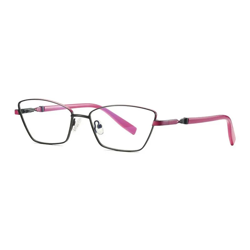 Hotony Women's Full Rim Cat Eye Alloy Front Frame Eyeglasses 3012