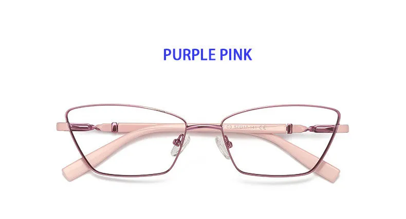 Hotony Women's Full Rim Cat Eye Alloy Front Frame Eyeglasses 3012