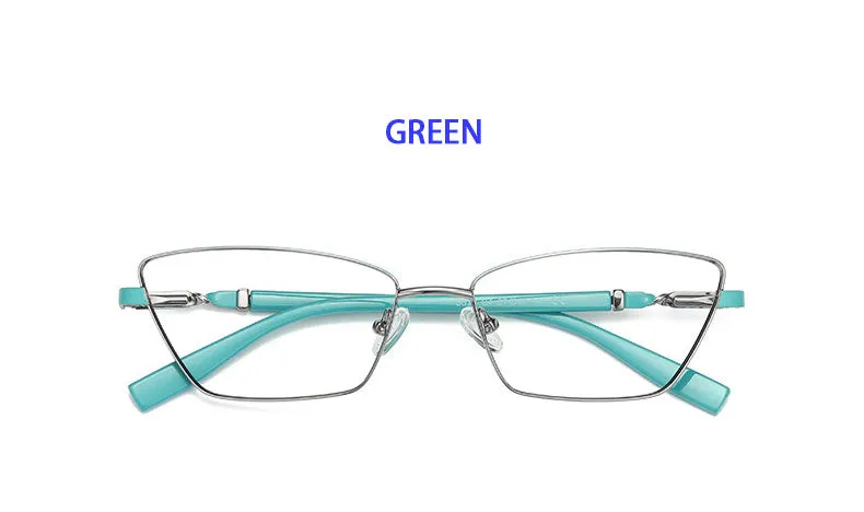 Hotony Women's Full Rim Cat Eye Alloy Front Frame Eyeglasses 3012
