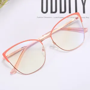 Hotony Women's Full Rim Cat Eye Square Alloy Eyeglasses 91229