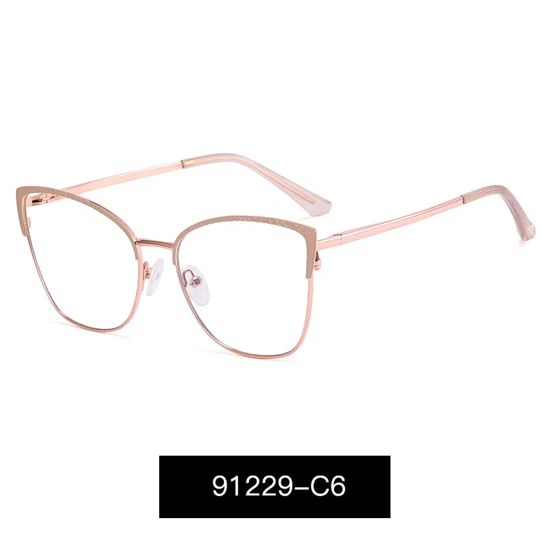 Hotony Women's Full Rim Cat Eye Square Alloy Eyeglasses 91229