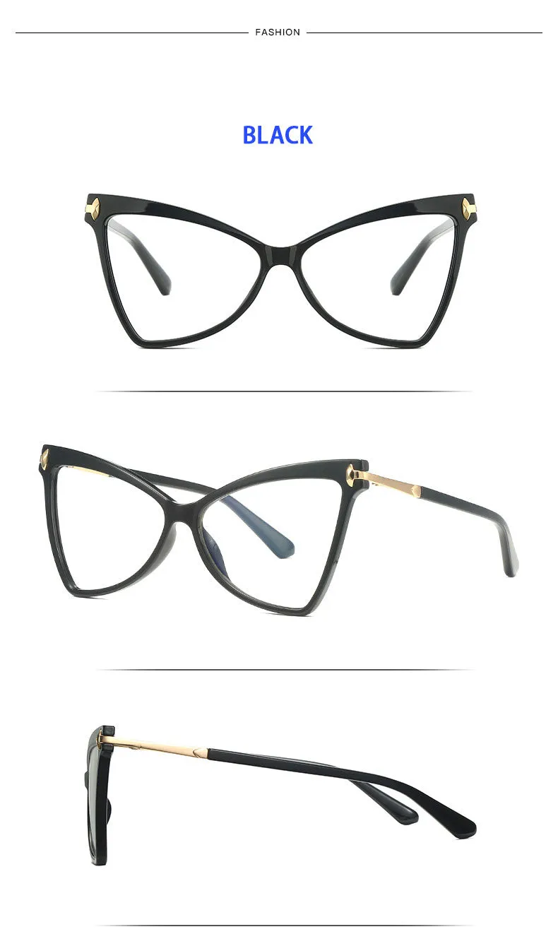 Hotony Women's Full Rim Cat Eye TR 90 Frame Eyeglasses 2077