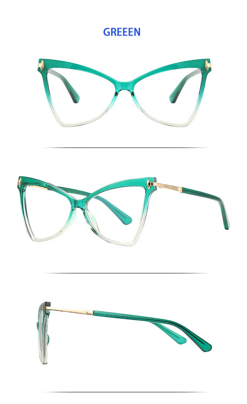 Hotony Women's Full Rim Cat Eye TR 90 Frame Eyeglasses 2077