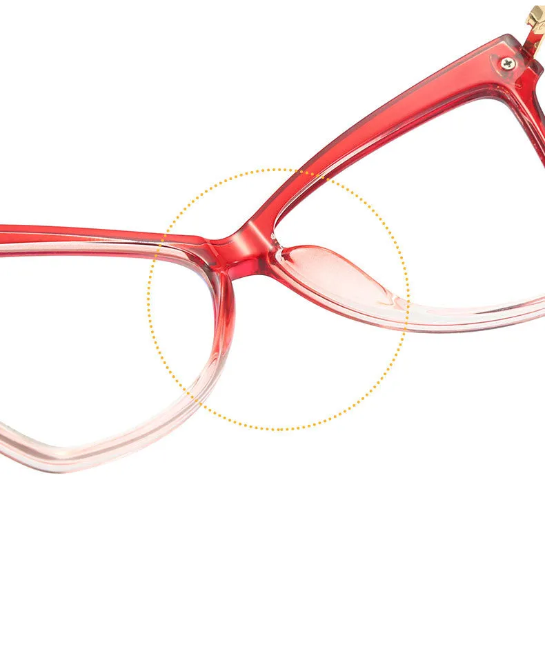 Hotony Women's Full Rim Cat Eye TR 90 Frame Eyeglasses 2077