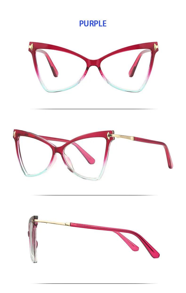Hotony Women's Full Rim Cat Eye TR 90 Frame Eyeglasses 2077