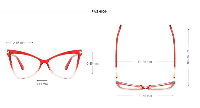 Hotony Women's Full Rim Cat Eye TR 90 Frame Eyeglasses 2077