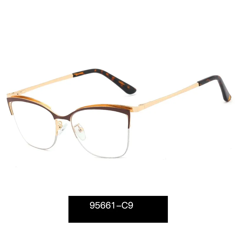 Hotony Women's Full Rim Cat Eye TR 90 Resin Alloy Frame Eyeglasses 95661
