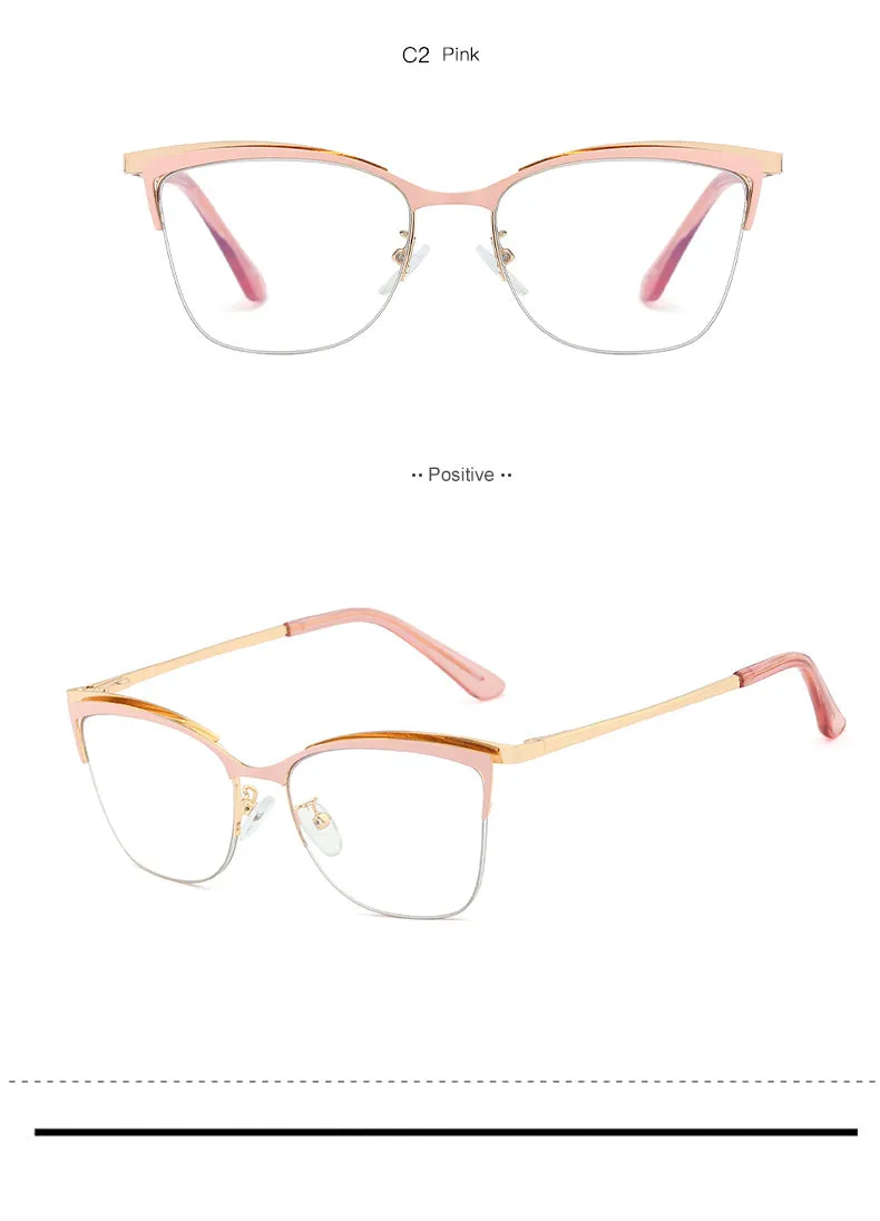 Hotony Women's Full Rim Cat Eye TR 90 Resin Alloy Frame Eyeglasses 95661