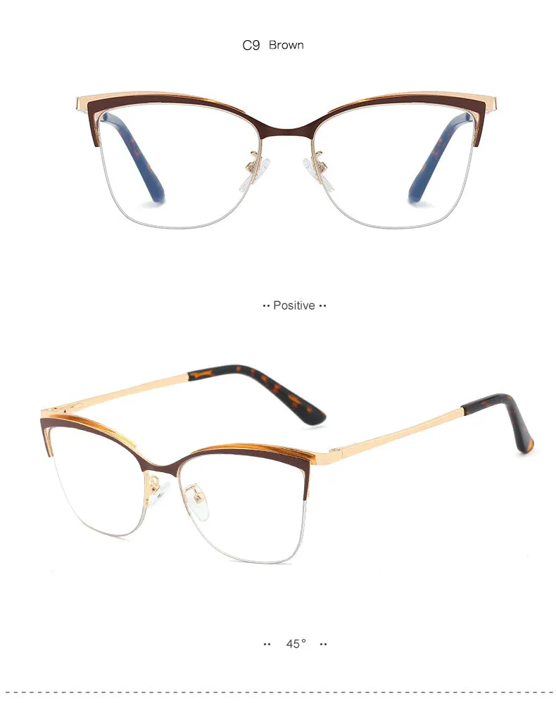 Hotony Women's Full Rim Cat Eye TR 90 Resin Alloy Frame Eyeglasses 95661