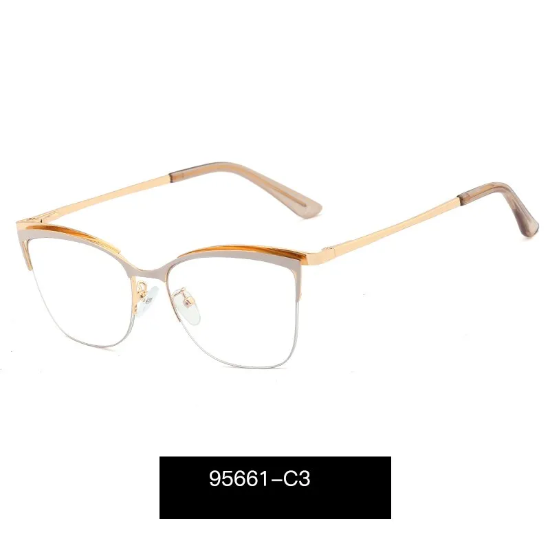 Hotony Women's Full Rim Cat Eye TR 90 Resin Alloy Frame Eyeglasses 95661