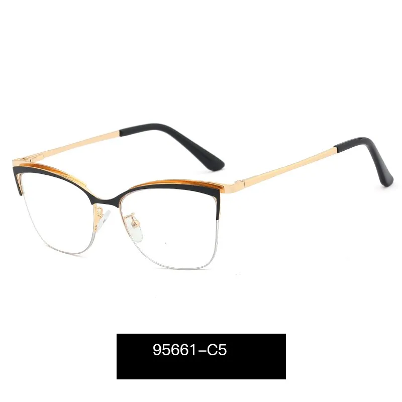 Hotony Women's Full Rim Cat Eye TR 90 Resin Alloy Frame Eyeglasses 95661
