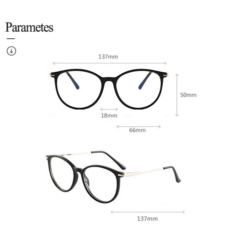 Hotony Women's Full Rim Roun Cat Eye Acetate Alloy Eyeglasses Tr87048