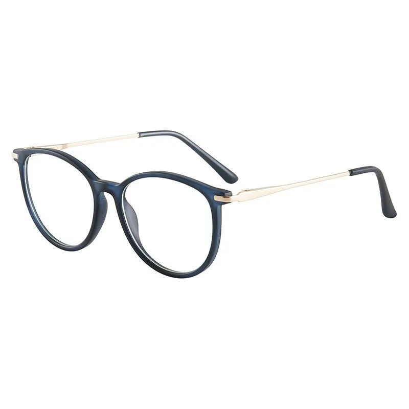 Hotony Women's Full Rim Roun Cat Eye Acetate Alloy Eyeglasses Tr87048