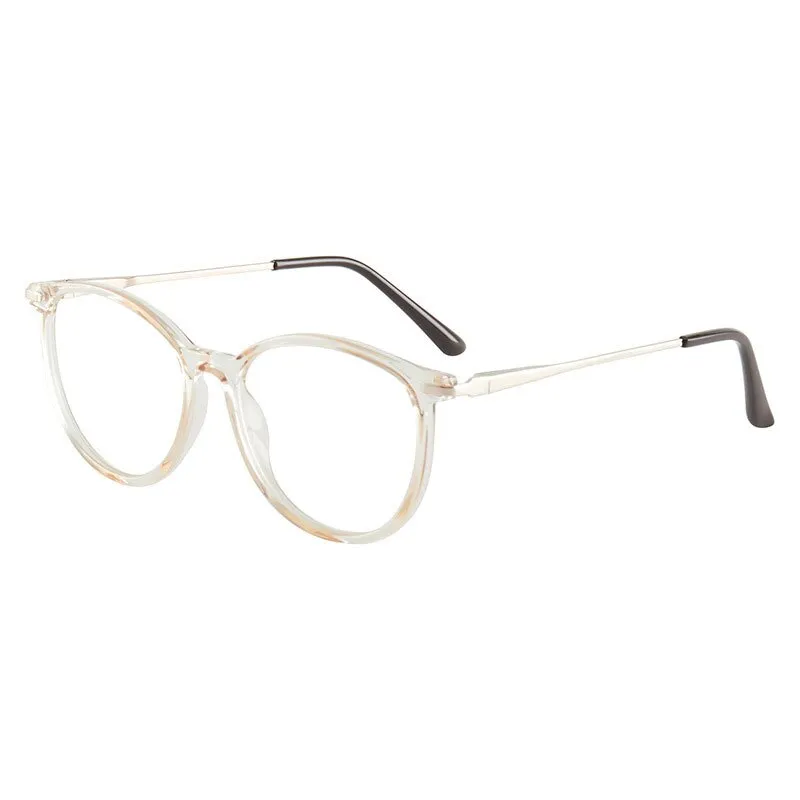 Hotony Women's Full Rim Roun Cat Eye Acetate Alloy Eyeglasses Tr87048
