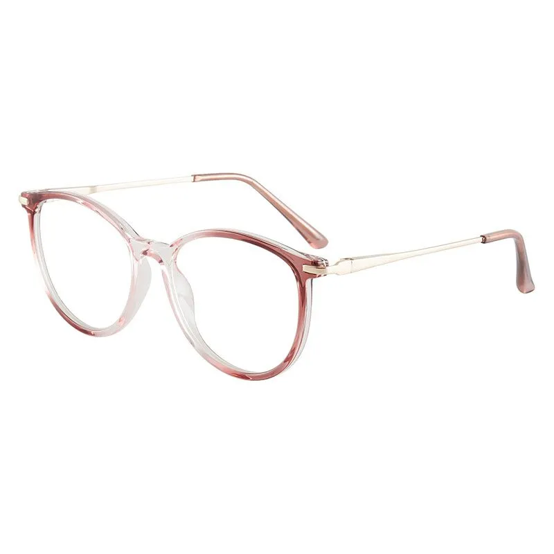 Hotony Women's Full Rim Roun Cat Eye Acetate Alloy Eyeglasses Tr87048