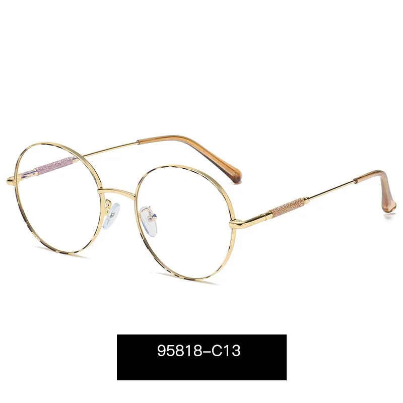 Hotony Women's Full Rim Round Alloy Frame Eyeglasses 95818