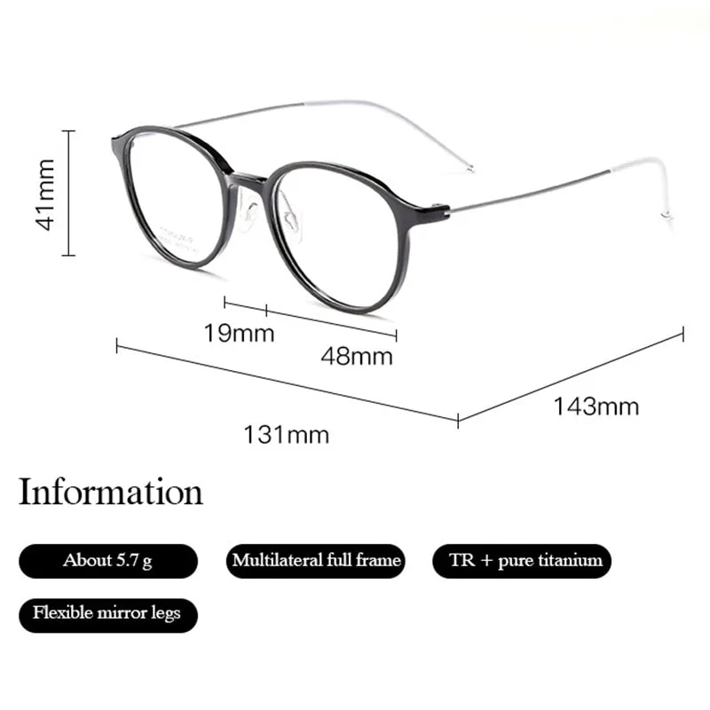 Hotony Women's Full Rim Round Square Acetate Eyeglasses 5820m
